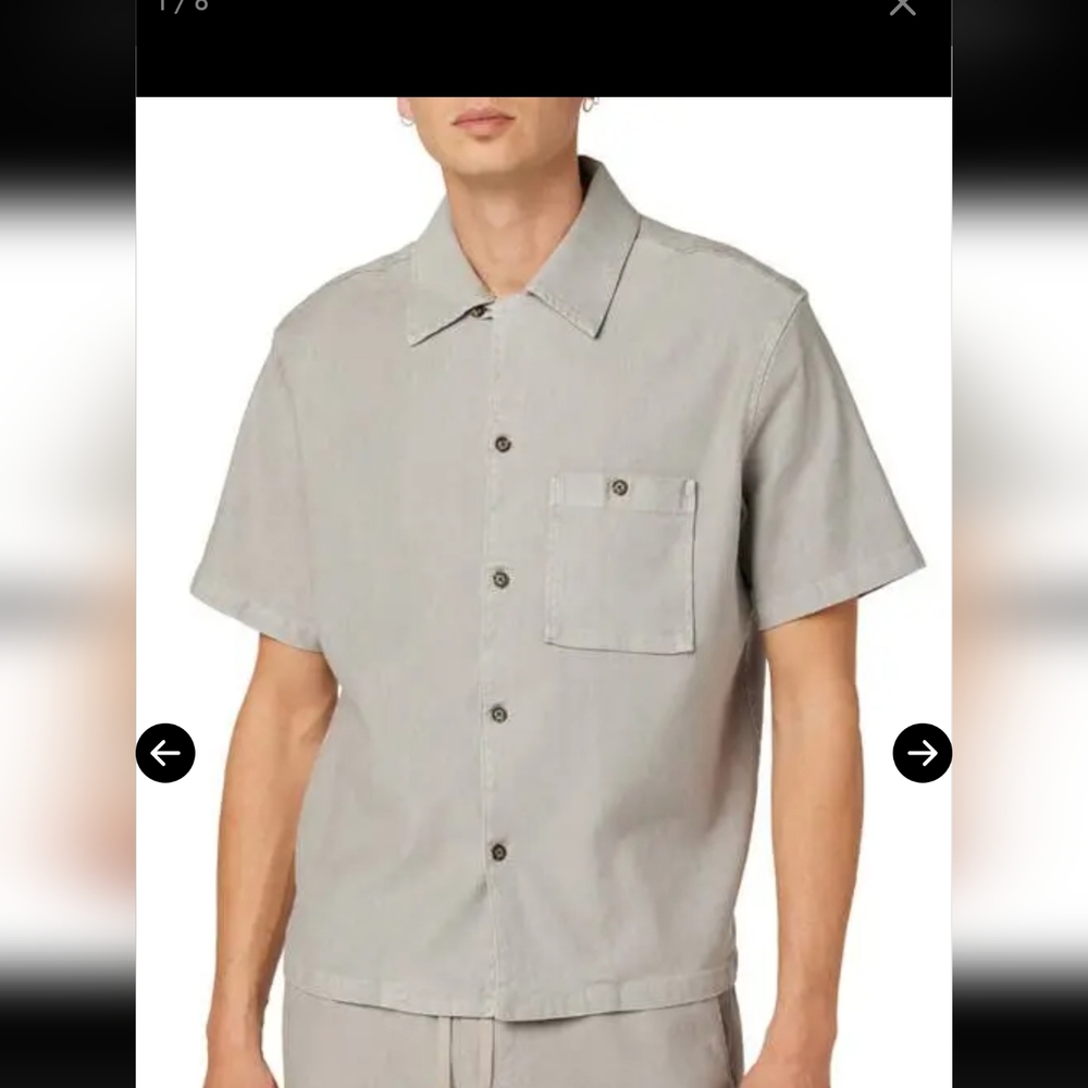 Hudson Jeans Light Gray Button-Up Shirt